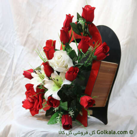 سبد گل رز و لیلیوم سفید - Image 2