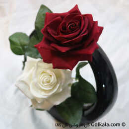 گلدان حلقه ای رز - گل رز زیبا مشکی سفید صورتی