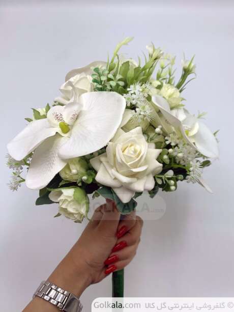 دسته گل عروس رز و ارکیده - Image 3