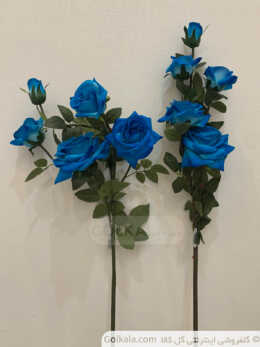 شاخه گل رز پنج دوتایی آبی گل گل کالا